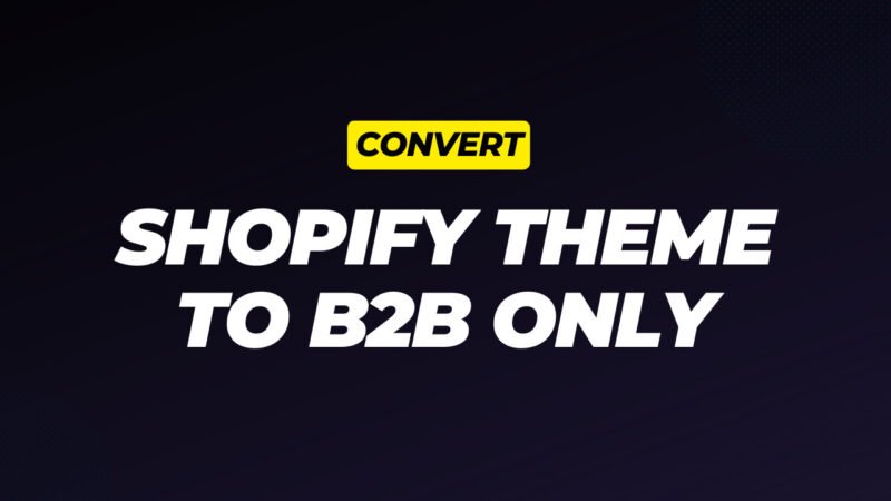 Set up b2b on shopify​ theme